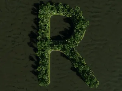 R Alphabet Island 3D model