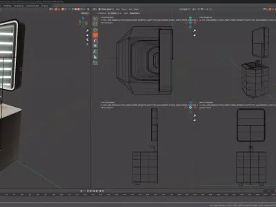 CYBERPUNK COLLECTION BATHROOM VANITY MIRROR COUNTER 3D model