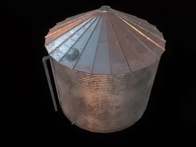 Low Poly Water Storage Tank PBR Low-poly 3D model