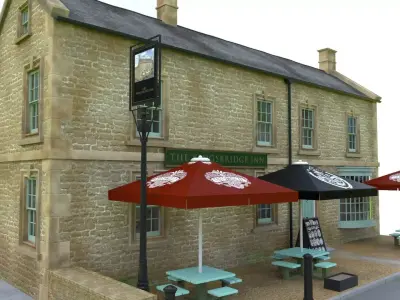 An English Country Pub Inn Hotel 3D model