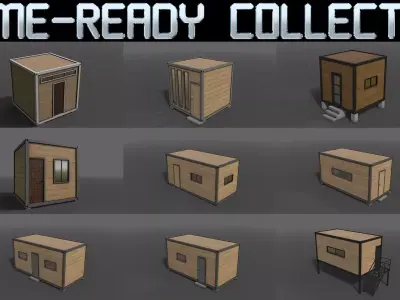 PBR Container House BC 3D Model Pack