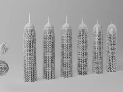 Burj Qatar Doha Tower Landmark 3D model