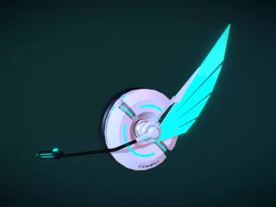 Wing Headphone Low-poly 3D model
