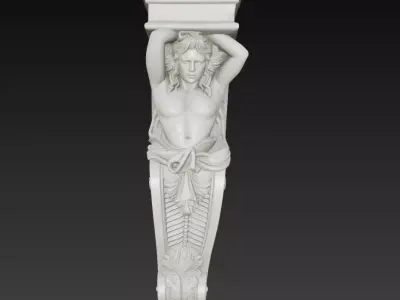 Classical Atlas Column Architectural Sculpture 3D print model