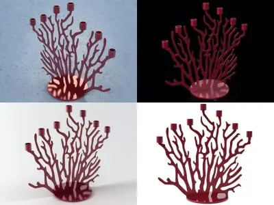 Tenochtitlan coral candle holder 3D model