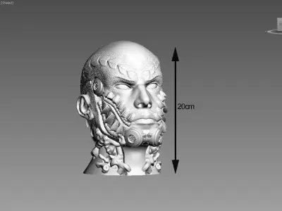 human robot dragon Headphone Stand 3D print model