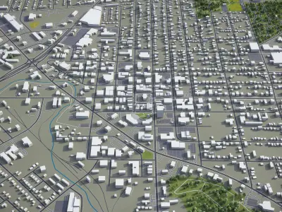 Murfreesboro - 3D City Model Low-poly 3D model