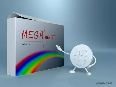 Character Pill with Pill Box Expressive 3D Model 3D model