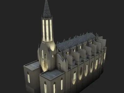 Iglesia de Santa Eulalia Low-poly 3D model