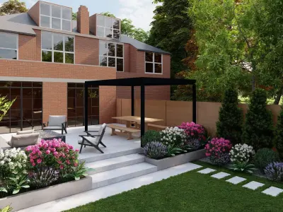 3D Exterior Scene 3D model design garden and landscape 3D model