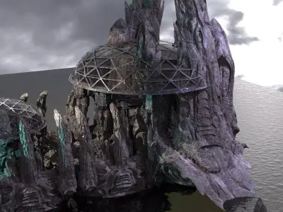 Wraith Hive Monarch Claw Dome Cliffs 3D model