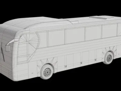 White Modern Coach Bus Free 3D model