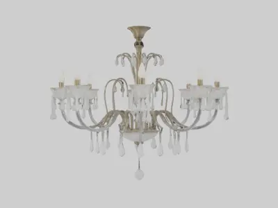 Glass chandelier model Low-poly 3D model