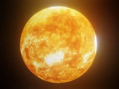 Photorealistic Sun 8k Textures 3D Model Low-poly 3D model