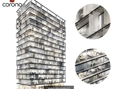 Vol 1 Modern Office Buildings collection - 5 buildings 3D Model Pack
