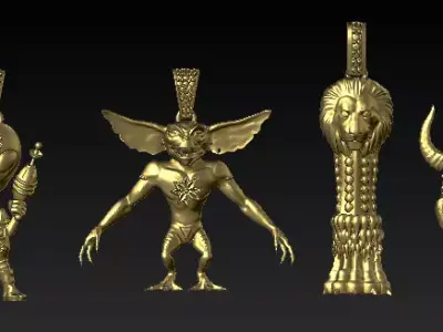   Mythical Character Pendant Collection 3D Printable Jewelry Set 3D print model