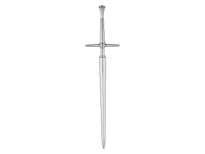 Medieval Fantasy Double Hand Big Sword Low-poly 3D model