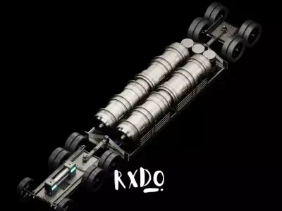 Futuristic trailer transport 3d assets  Low-poly 3D model