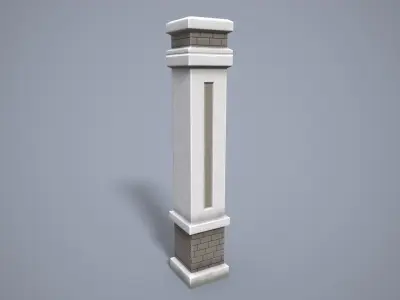 Gate and fence high quality low poly with full materials Low-poly 3D model