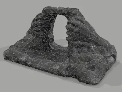 Cave Entrance cliff rock 08 Low-poly 3D model