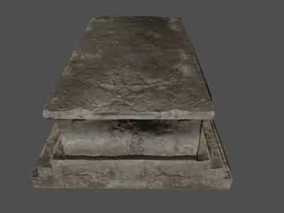 tomb 2 gravestone Low-poly 3D model