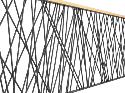Set of modern railings 3D model