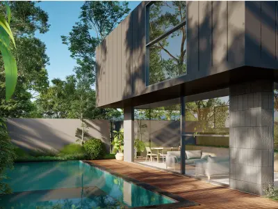 3D Modelling and Lumion 10 Scene Black House 3D Package 3D model