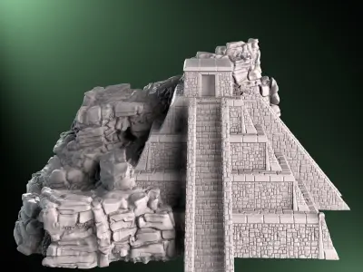 Aztec Mayan Fantasy Temple Terrain 3D Print Model 3D print model