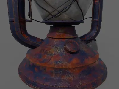Lantern 3d Model old rusty Free 3D model
