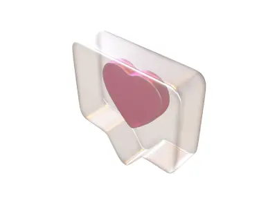 Socail Media Heart Bubble v1 010 Low-poly 3D model