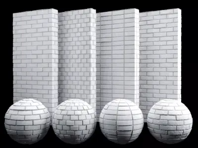 Clean White Brick Tiles Texture PBR 200 x 200 cm Texture