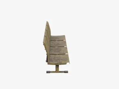 Dirty Yellow Street 4 Seats Low-poly 3D model