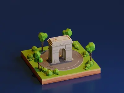 Arc de Triomphe Low-poly 3D model
