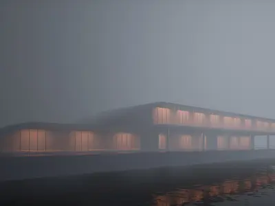 sci-fi building Low-poly 3D model