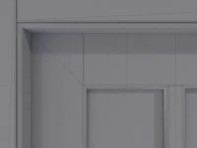 Double white interior glass door 3D model