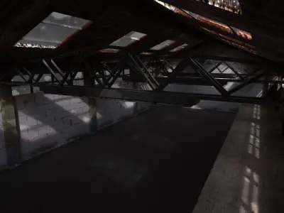 Industrial Warehouse  Low-poly 3D model