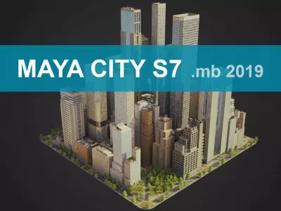 Realistic City S7 MAYA Low-poly 3D model