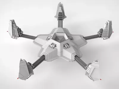 sci-fi antenna 3D model