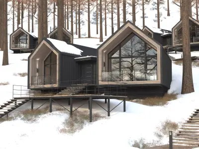 WINTER EXTERIOR-BARN HOUSE 3D model