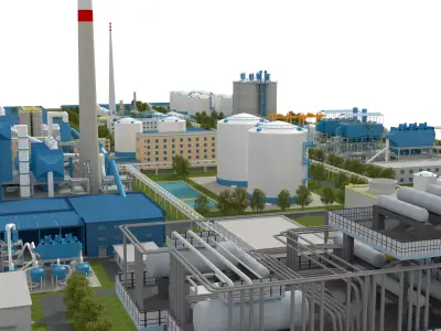 Chemical Factory Scene 3D model 3D model