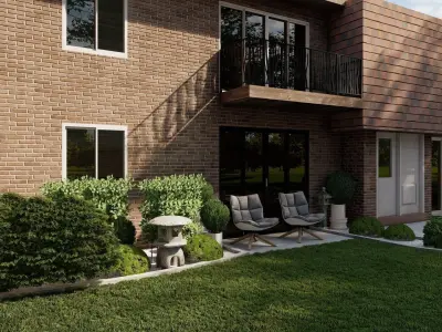  3D Exterior Scene 3D model design garden and landscape 3D model 13