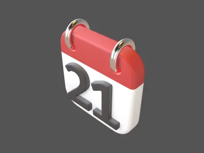 Calendar Icon 21 v1 001 Low-poly 3D model