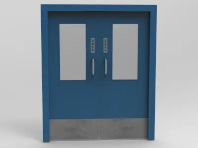 Animated Pharma Door Low-poly 3D model
