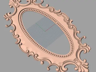 Door flower 3D relief STL Model for CNC woodworking carving E255 3D model