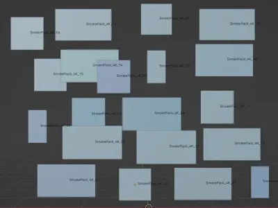 Smoke Pack Footage and Smoke Shader for Blender Low-poly 3D model
