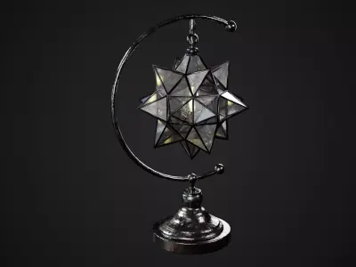 Star table lamp Low-poly 3D model