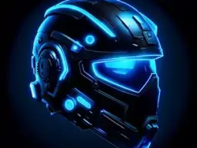 Sci-Fi Futuristic Combat Helmet 3D Asset for Games and VR 3D model