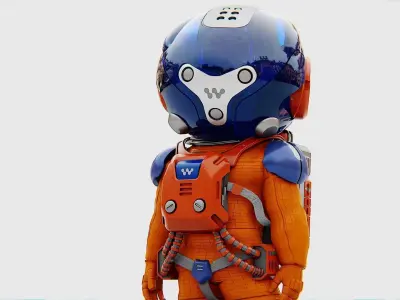 TOON  ASTRONAUT -B  RIGGED 3D model