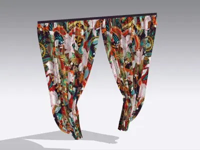 Curtain Low-poly 3D model 25