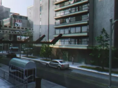 Big city super detailed in high-low poly 3D model
